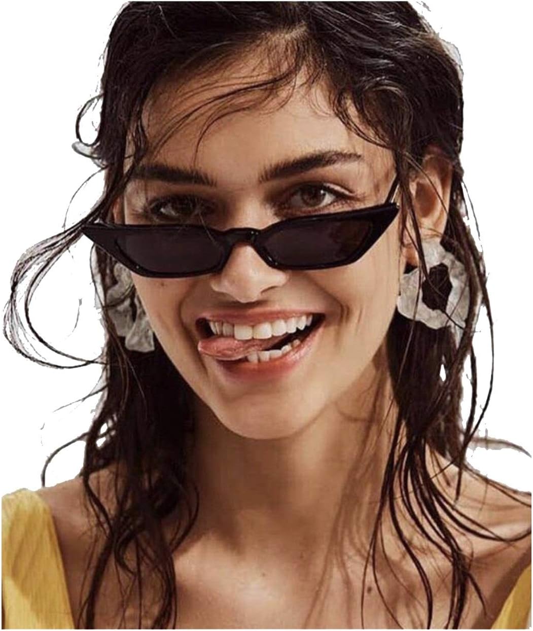 Small Cat Eye Sunglasses for Men and Women Skinny Retro Frame Y2K Shades Trendy Fun Fashion Glasses - Image 2