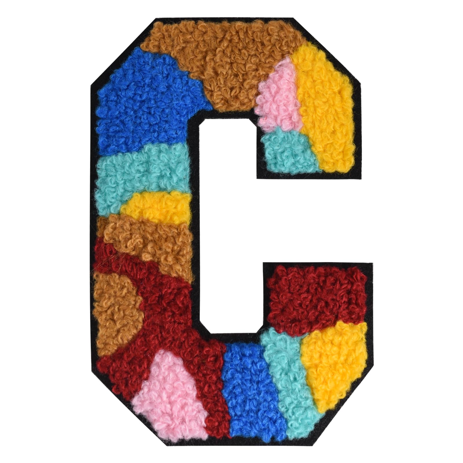 QianSiLi 4.5 Inch Chenille Iron On Letters for Clothes Varsity Letter Patches Embroidered Patch Iron On Patches for Clothing Varsity Jacket Hoodie (Multi Color,C)