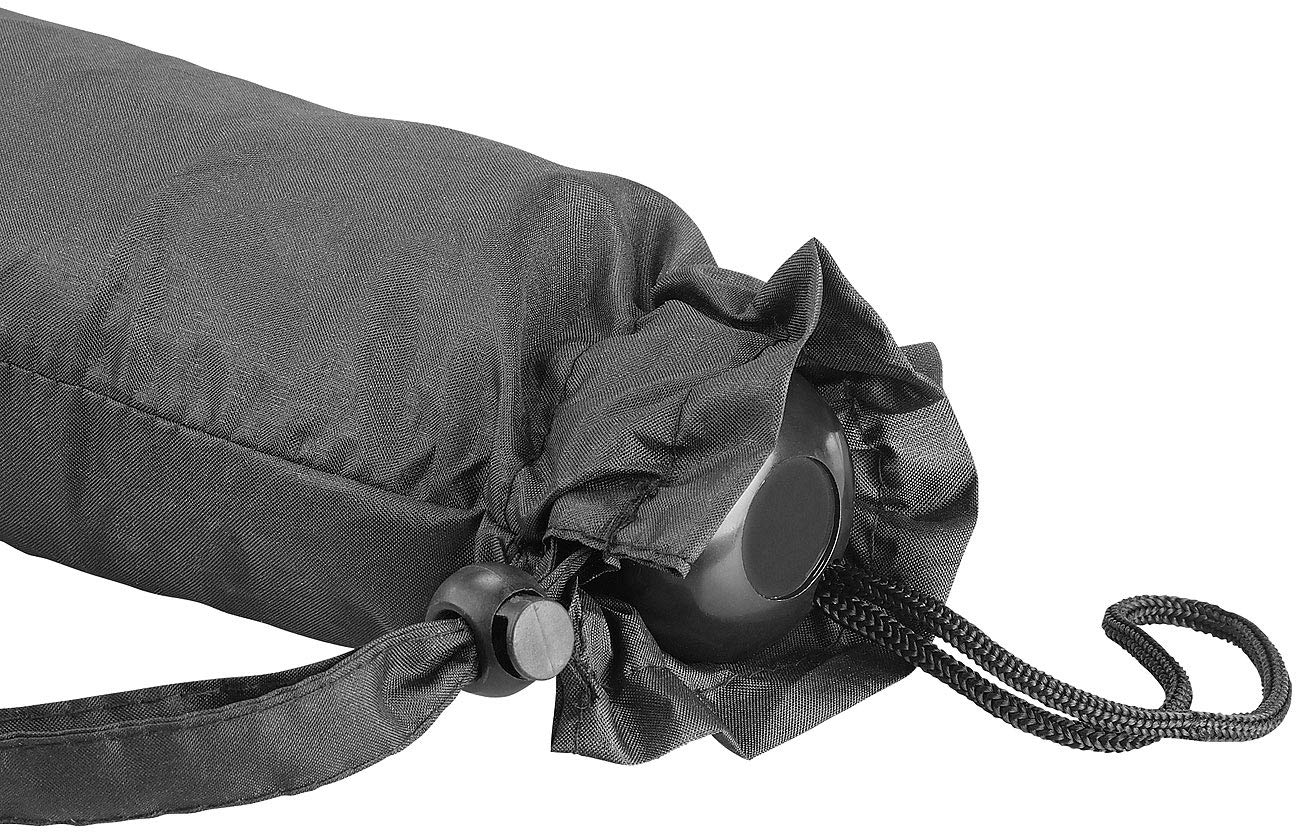 Pearl Ombrello Pieghevole Doppio Per 2 Persone, Diametro 114 Cm, Nero, Con Telo Protettivo E Tracolla