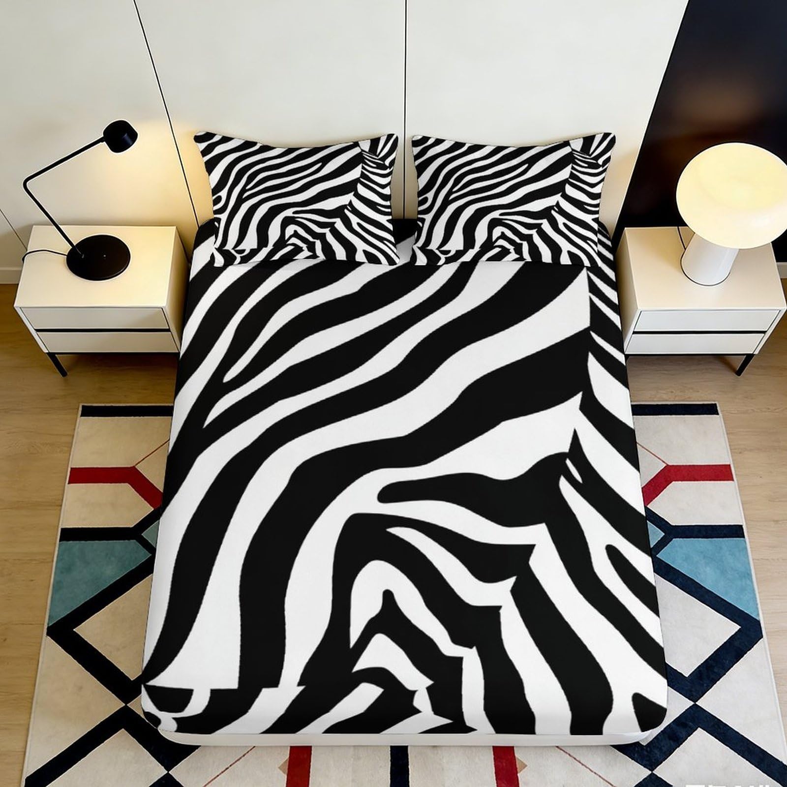 3D Printed Pirate Ship Fitted Sheet Microfiber Deep Pocket Bedroom Bedding Non-Slip Full Wrap Pirate Mattress Fitted Cover for Adults Teens 90x200x25cm