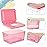 Whiidoom Wipes Dispenser, One-Handed Operation Wipe Holder for Baby & Adult, Seal-Designed Wipes Container for Bathroom Keep Diaper Wipes Fresh (2 Pack Pink)