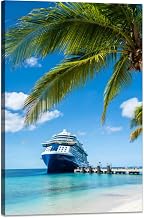 Canvas Wall Art for Living Room Celebrity Cruises ship port Grand Turk close at the beach Framed Prints Poster for Bedroom Bathroom Decor Painting Home Wall Artwork 20x30 Kitchen