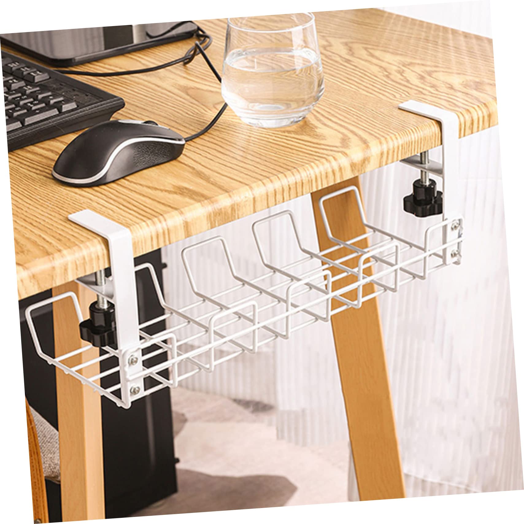 Uonlytech Support de Rangement Collecte Câbles Informatiques Organisateur de Câbles en Acier Carbone pour Prises Électriques Couleur Aléatoire sous Bureau pour Bureau et Chambre