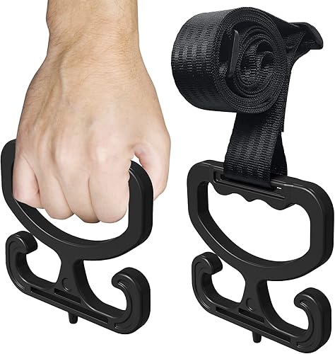 Leoenir Bolsa de compras para bolsa de comestibles, soporte para asa cada asa soporta hasta 80 libras. Paquete de 2 herramientas de transporte