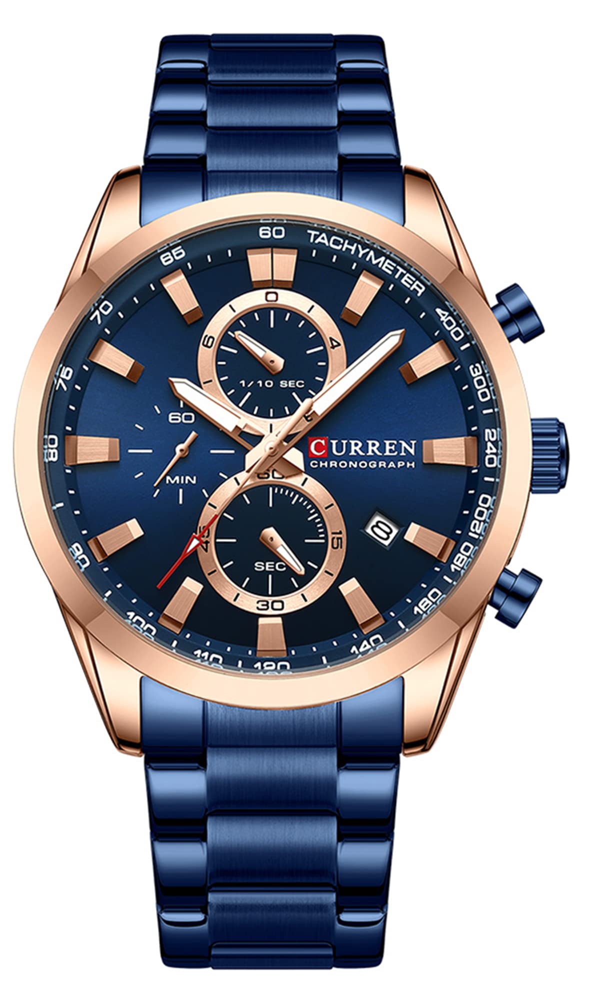 FANMIS Mens Luxury Watches Business Chronograph Dress Leather Analog Watch