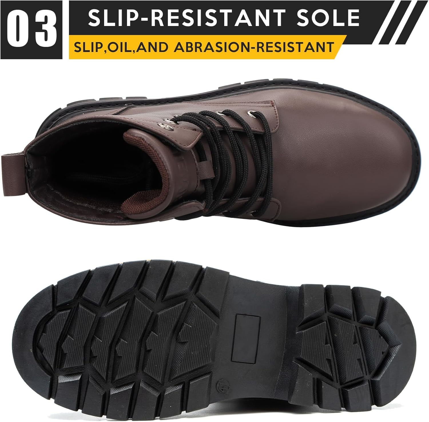 Steel Toe Boots for Women Men, Waterproof Lightweight Safety Work Boots Durability Composite toe Construction Shoes with 6" - Image 4