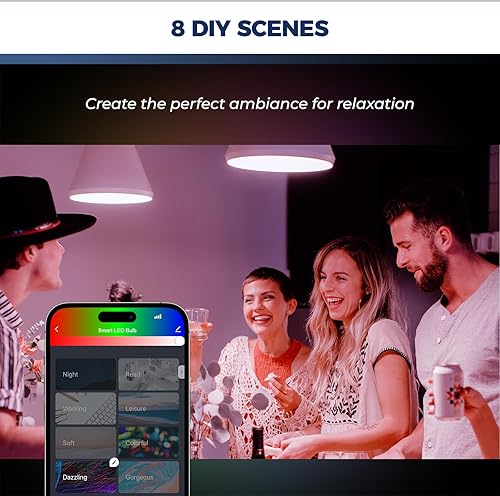 Miniatura 6 de Lightinginside Bombillas inteligentes equivalentes a 60 W, bombilla inteligente WiFi de 800 lúmenes, 9 W, compatible con AlexaGoogle Assistant,