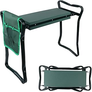 HORUSDY Garden Kneeler and Seat, Heavy Duty Foldable Gardening Stool Kneeling Bench with Tool Storage Pouch and Soft EVA K...