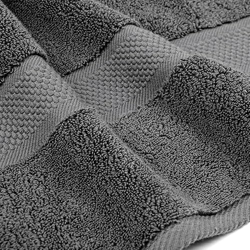 Miniatura 7 de Amarelle Juego de toallas de 10 piezas, 2 toallas de baño, 2 toallas de mano, 6 paños de lavado, toallas de bajo giro 100% algodón para baño,