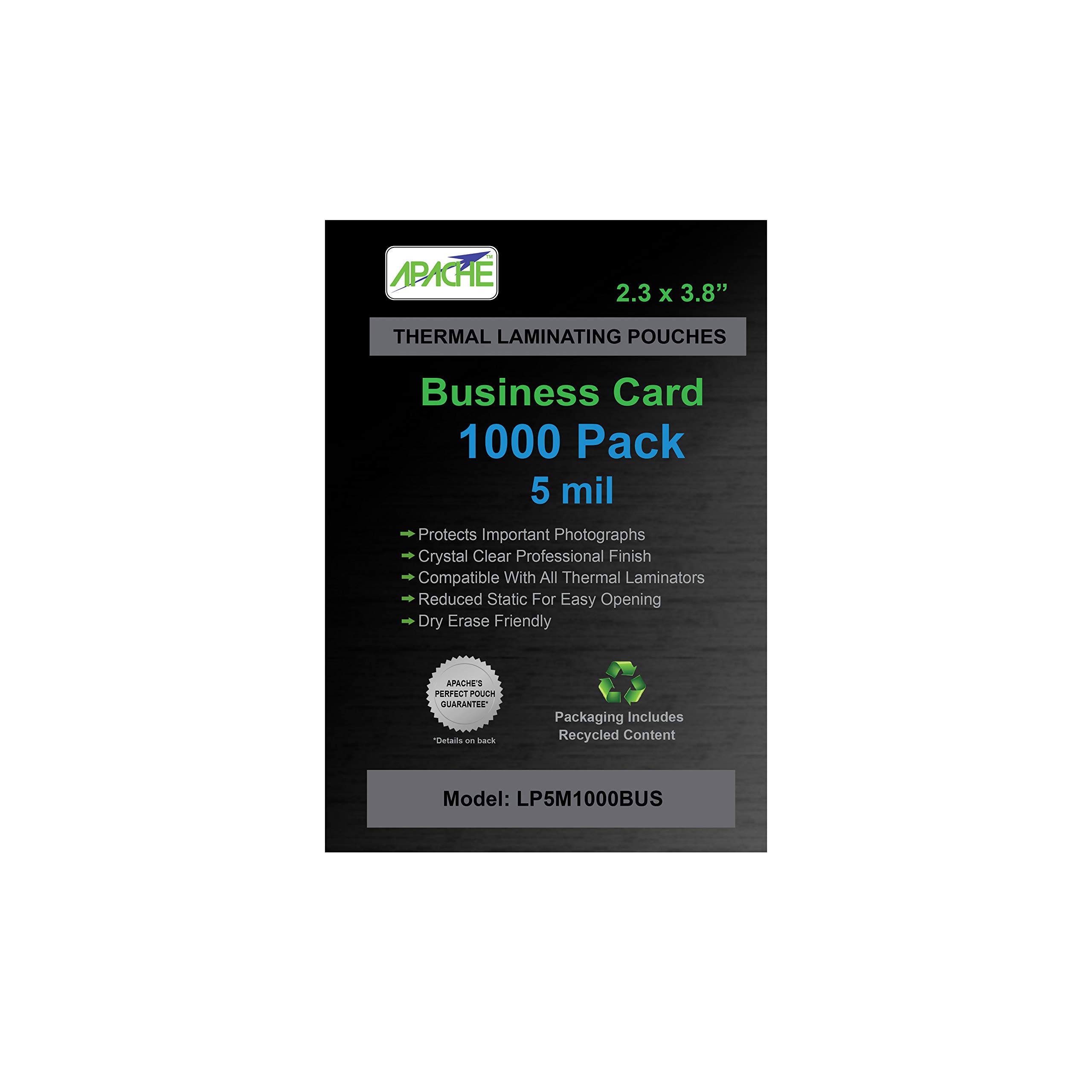 Pochettes de plastification robustes 5 mil Apache format badge pour protection rigide x1000 - 8