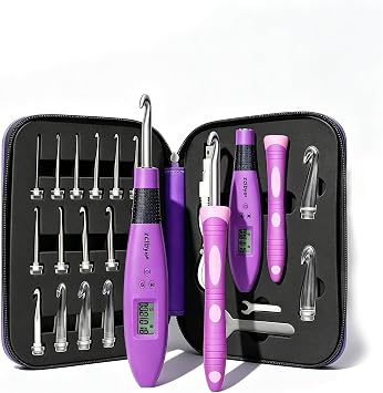 Light Up Crochet Hook Set Everything Crochet Counter 18 Different Size
