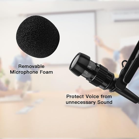 2 Pack Lavalier Lapel Microphone Unidirectional Condenser Clip-on Lapel Mic Mini XLR TA3F Plug Mic Only for AKG Work for Vlog,Interview,Teaching,Hand-Free,Black