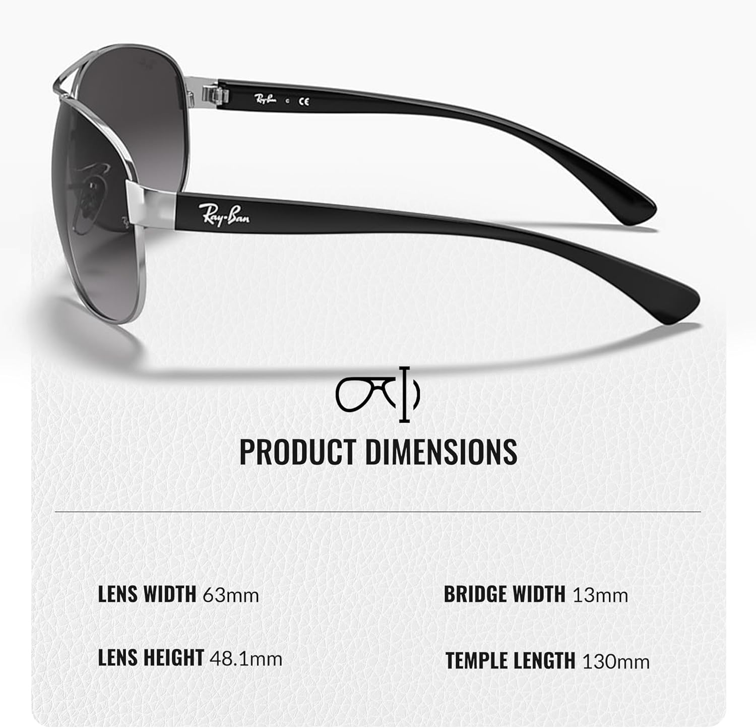 Ray-Ban RB3386 Pilot Shaped Sunglasses for Men & Women with Official RAYBAN Eyewear Kit