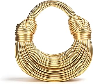 pearlzone Hand-Woven Bread Women's Clutch Top Handle Satchel Shoulder Crossbody Creative Noodles Purses Underarm Bag Handbag