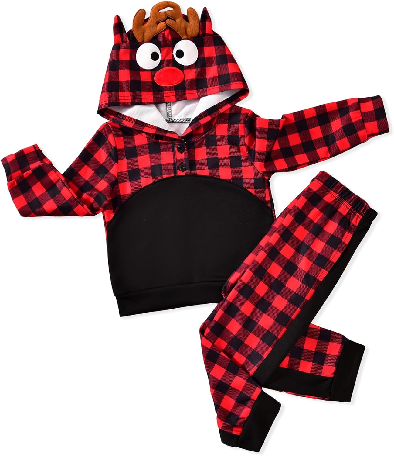 HIHA Toddler Christmas Clothes Xmas Hoodie Sweatshirt Pant Set 2-7 Years