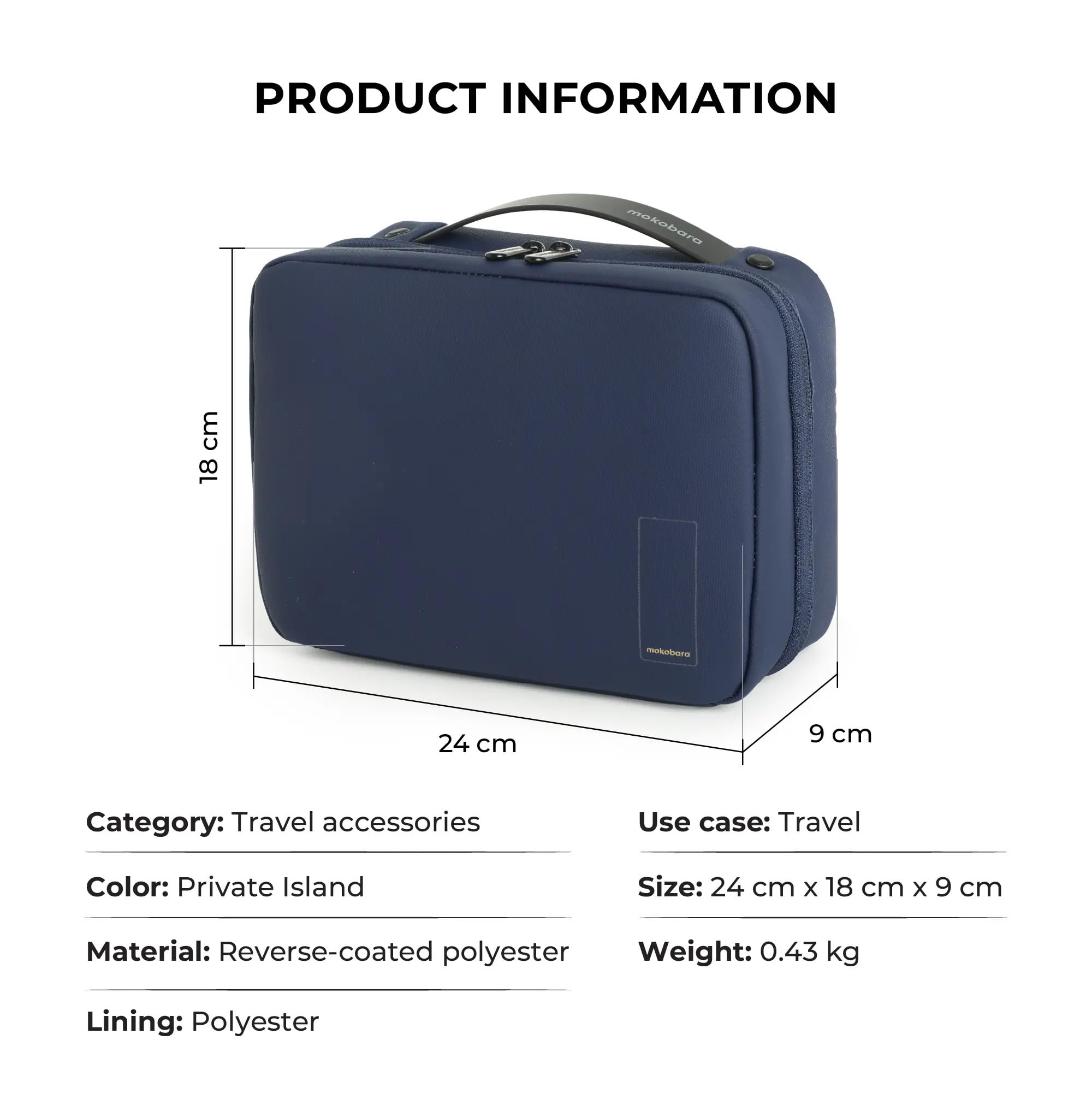 MOKOBARA Neceser colgante para viajes, resistente al agua, con gancho, para hombres y mujeres, aprobado por la TSA, organizador de artículos de aseo con bolsillos a prueba de derrames, Isla privada