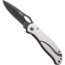CRKT Pazoda EDC Folding Pocket Knife Everyday Carry, Gray Ti Nitride Blade, Thumb Slot, Liner Lock, Stainless Handle, Pocket Clip 6480