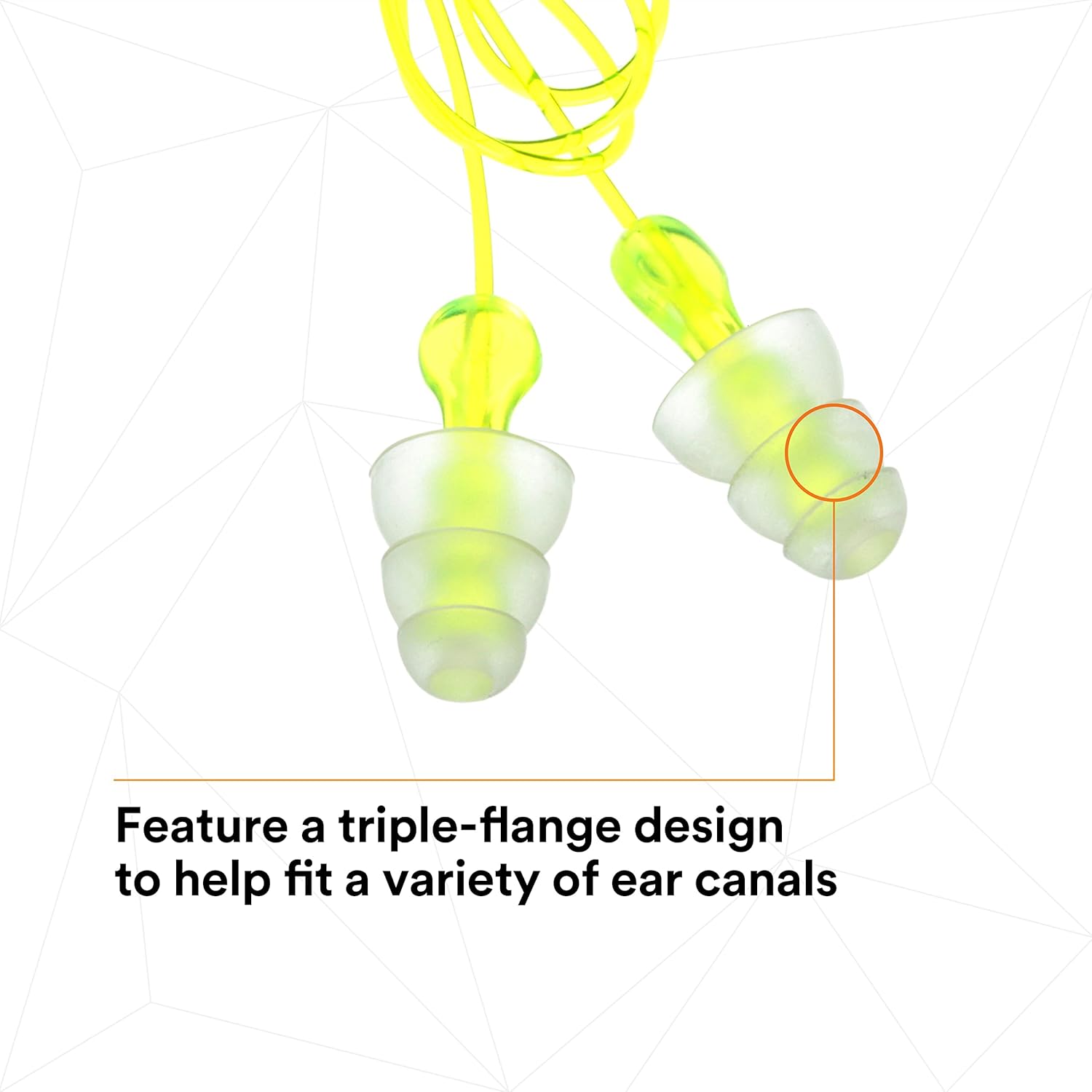 3M Tri-Flange Corded Earplugs in Small Pack VP-P3000