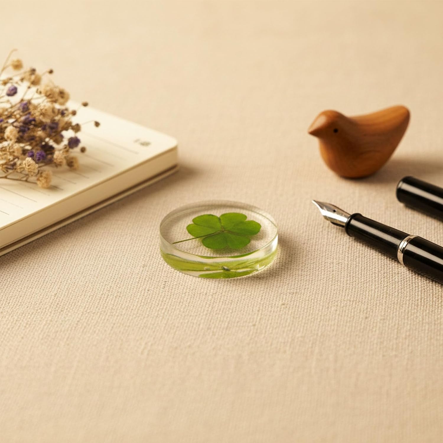 St. Patrick's Day Real Shamrock Plant, Good Luck Charm Pocket Token, Irish Gifts for Friends, Family, 1.25” (Shamrock Plant Pocket Token)