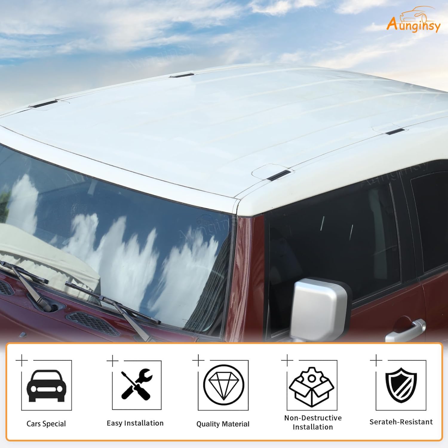 Aunginsy Car Roof Rack Removal Delete Kit with Covers Compatible with Toyota FJ Cruiser 2007-2021+ Accessories, 6Pcs ABS/Metal Roof Rack Set Clips Drip Molding Hole Cover Bolt Replaces #75596-35030