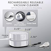 Vista 6 de IGOKOTI Mini aspiradora de escritorio, aspiradora de teclado de carga USB con patrón, mini aspiradora desmontable y portátil para escritorio