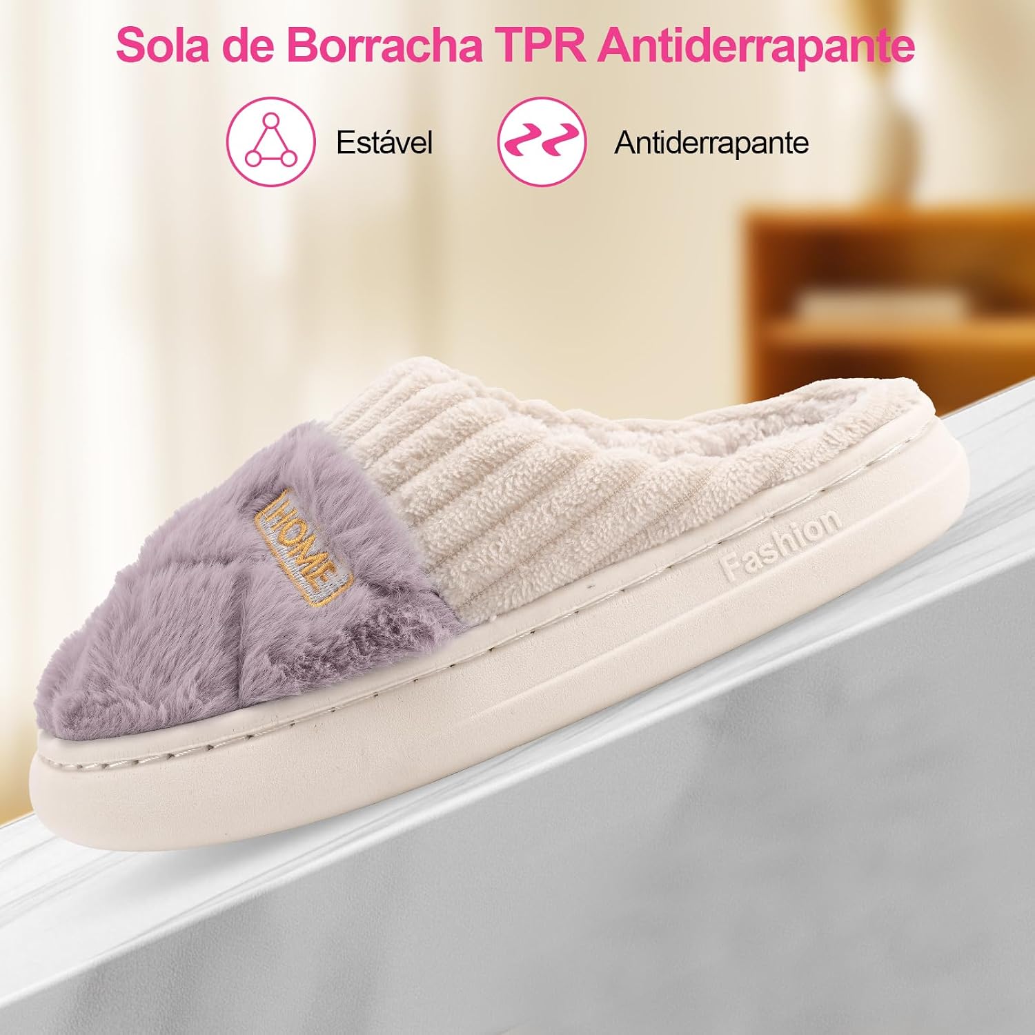 Chinelos de Pelúcia Quentes para Mulheres com Solado Antiderrapante - Super Confortáveis e Duráveis, Presente Aconchegante para Mulheres, Mãe e Namorada Chinelos de Pelúcia Quentes para Mulheres com Solado Antiderrapante - Super Confortáveis e Duráveis, Presente Aconchegante para Mulheres, Mãe e Namorada