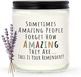 Craftique You're Amazing Lavender Candle - Inspirational Soy Wax Gift for Women, Birthdays, Friends, Moms, Teachers, Thank You (4.8 Stars)
