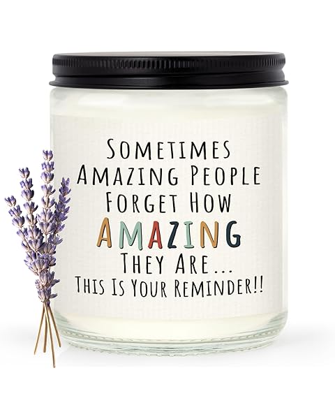 Craftique Candle Gifts for Women- You're Amazing Candle- Christmas Birthday Gifts for Women Friendship Stocking Stuffers, Thank You/Inspirational Gift for Woman Her Friend Girlfriend Sister, Lavender