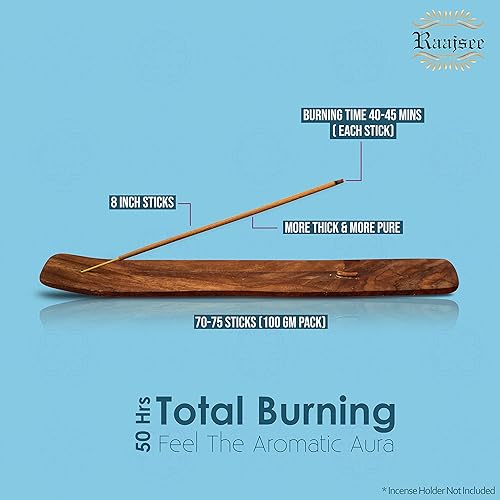 Miniatura 4 de Raajsee Nag Champa Incense Sticks (180 gm), 100% Pure Organic Natural Hand Rolled Free from Chemicals - Nag Champa Incense is Perfect for