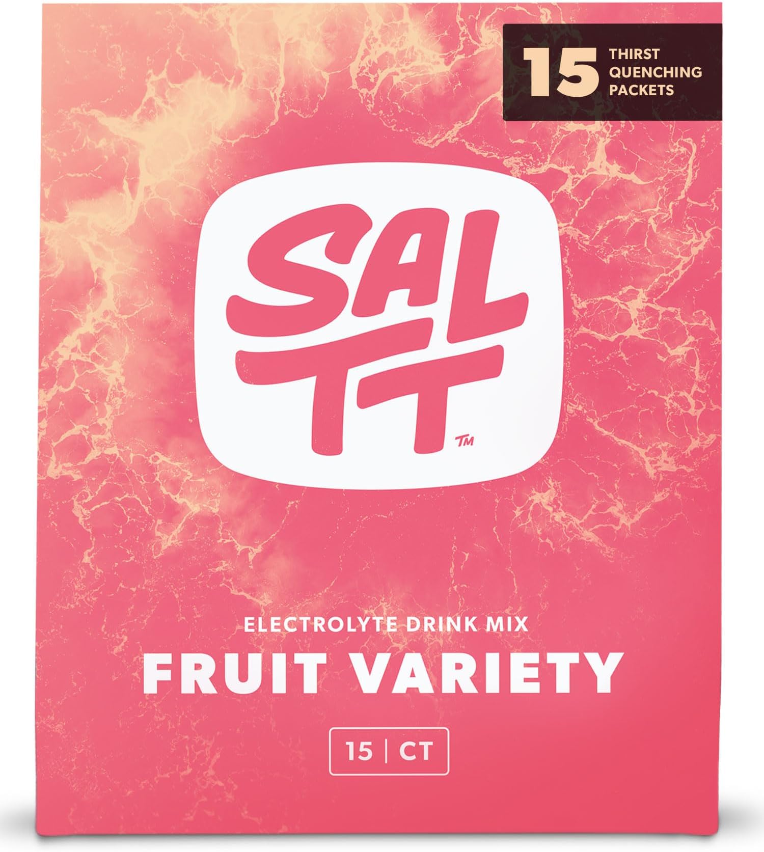 SALTT Electrolytes Powder Packets (Fruit Variety Pack - Multiple Flavors) 15 Stick Packs - Easy Dissolve, No Clumping - Essential Minerals - Hydration Packets - Zero Sugar, Gluten Free, Vegan & Kosher