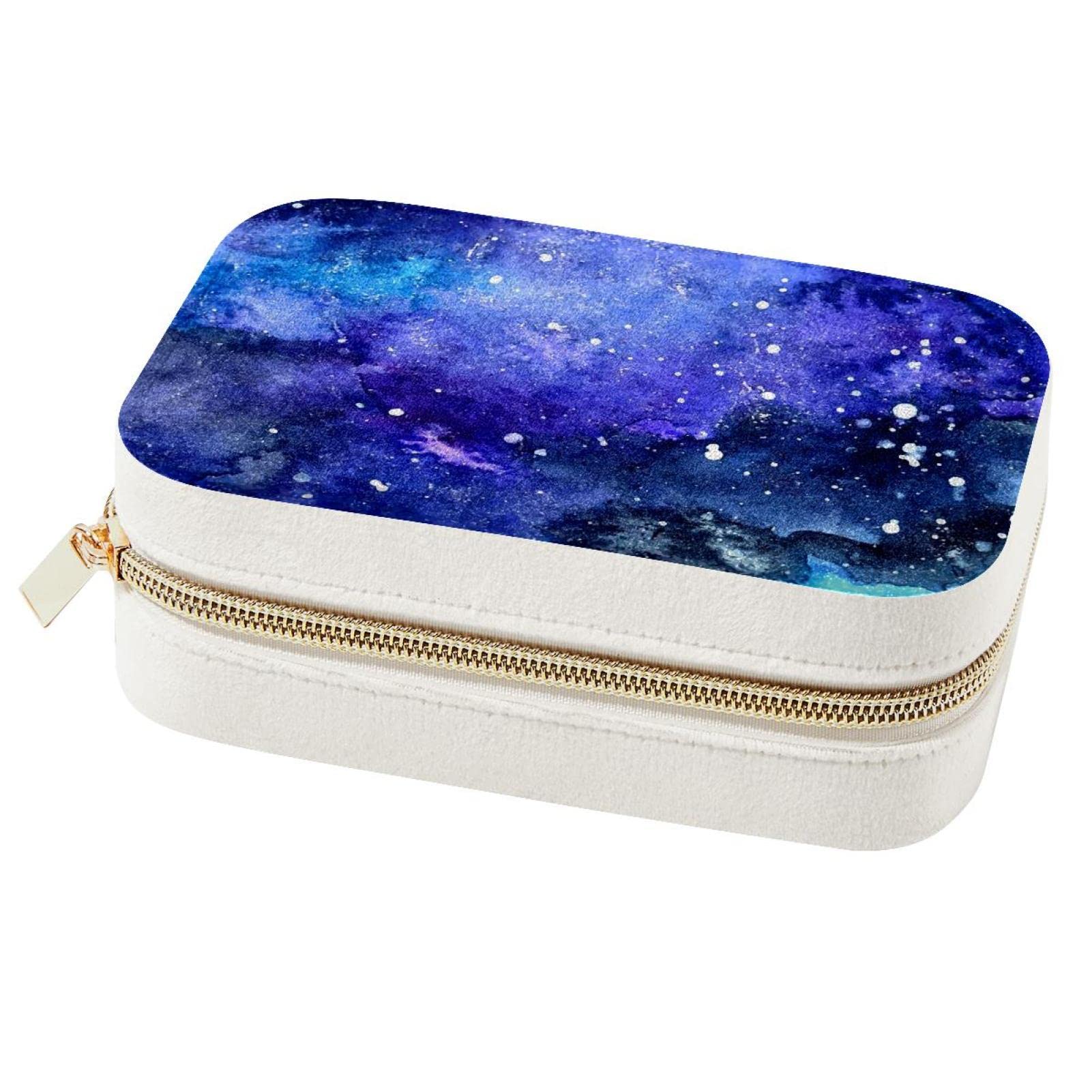 Boîte à bijoux portable bleu ciel étoilé une idée cadeau idéale pour voyageuse
