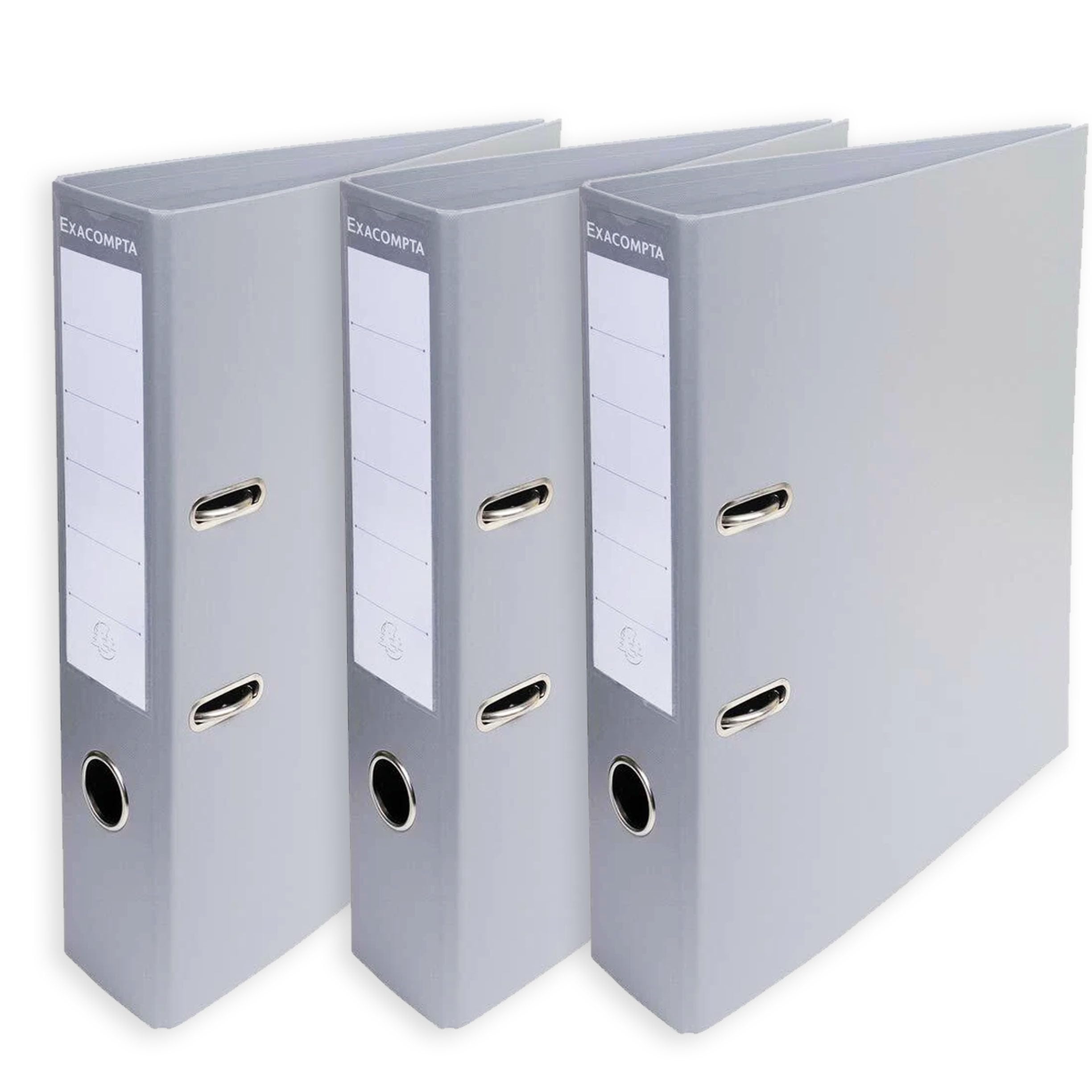 Exacompta A4 Prem'Touch PVC Lever Arch File - 2 Rings, 320 x 290mm, 70mm Spine, 75mm Rings, FSC-Certified (3, Grey)