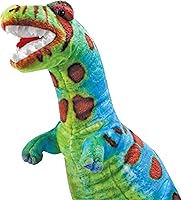 Vista 9 de Melissa & Doug T-Rex Dinosaur - Lifelike Stuffed Animal (Over 2 feet Tall) Giant Blue Stuffed T-Rex Plush Toy