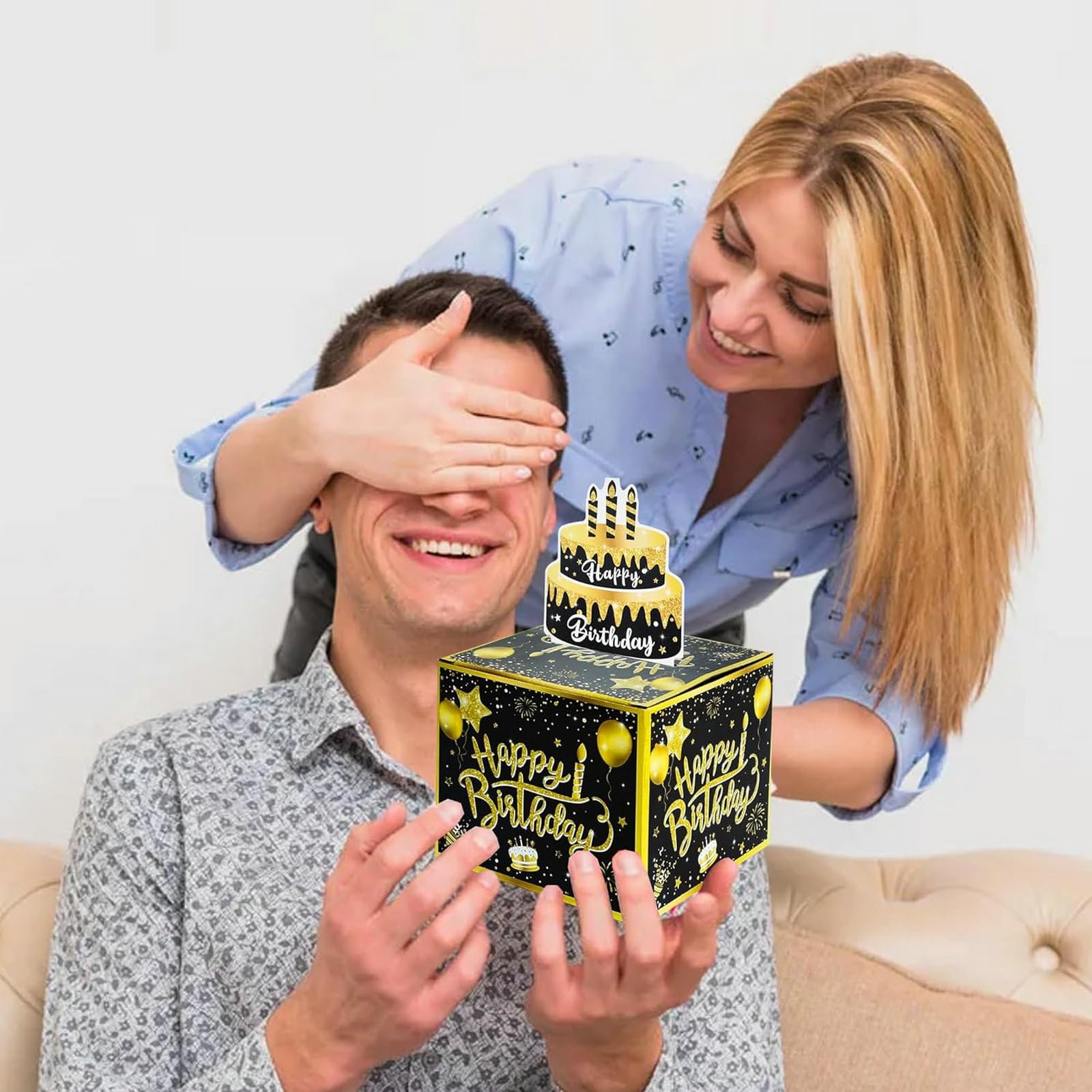 Surprise Money Pull Box For Birthdays – DIY Cash Gift Box With 40 Bags & Stickers, Fun Gift For Any Age