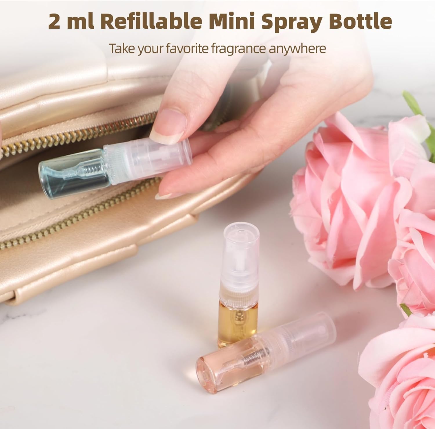 200 PCS Refillable Spray Containers, 2 ml Clear Glass Spray Bottles Perfume Bottles, Fine Mist Sprayer for Fragrance Samples Essential Oil, Home Travel Atomizer