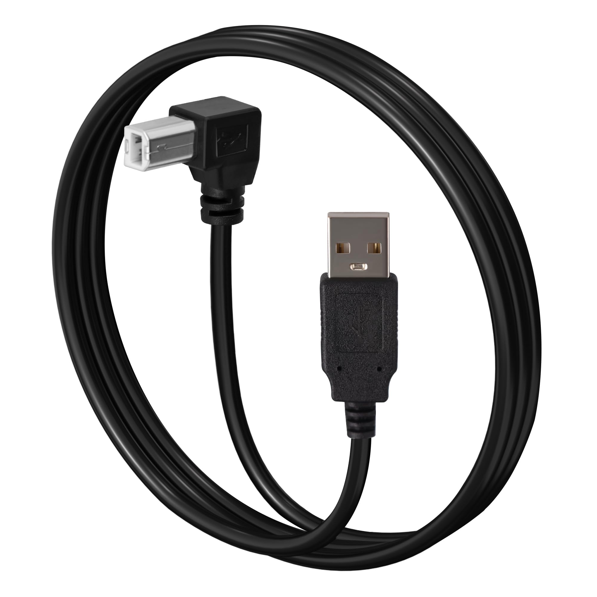 USB 2.0 Druckerkabel, 90 Grad rechtwinklig, A-Stecker auf B-Stecker, Hochgeschwindigkeitskabel, universelles Drucker-/Scannerkabel, kompatibel mit HP, Canon, Dell, Epson, Lexmark