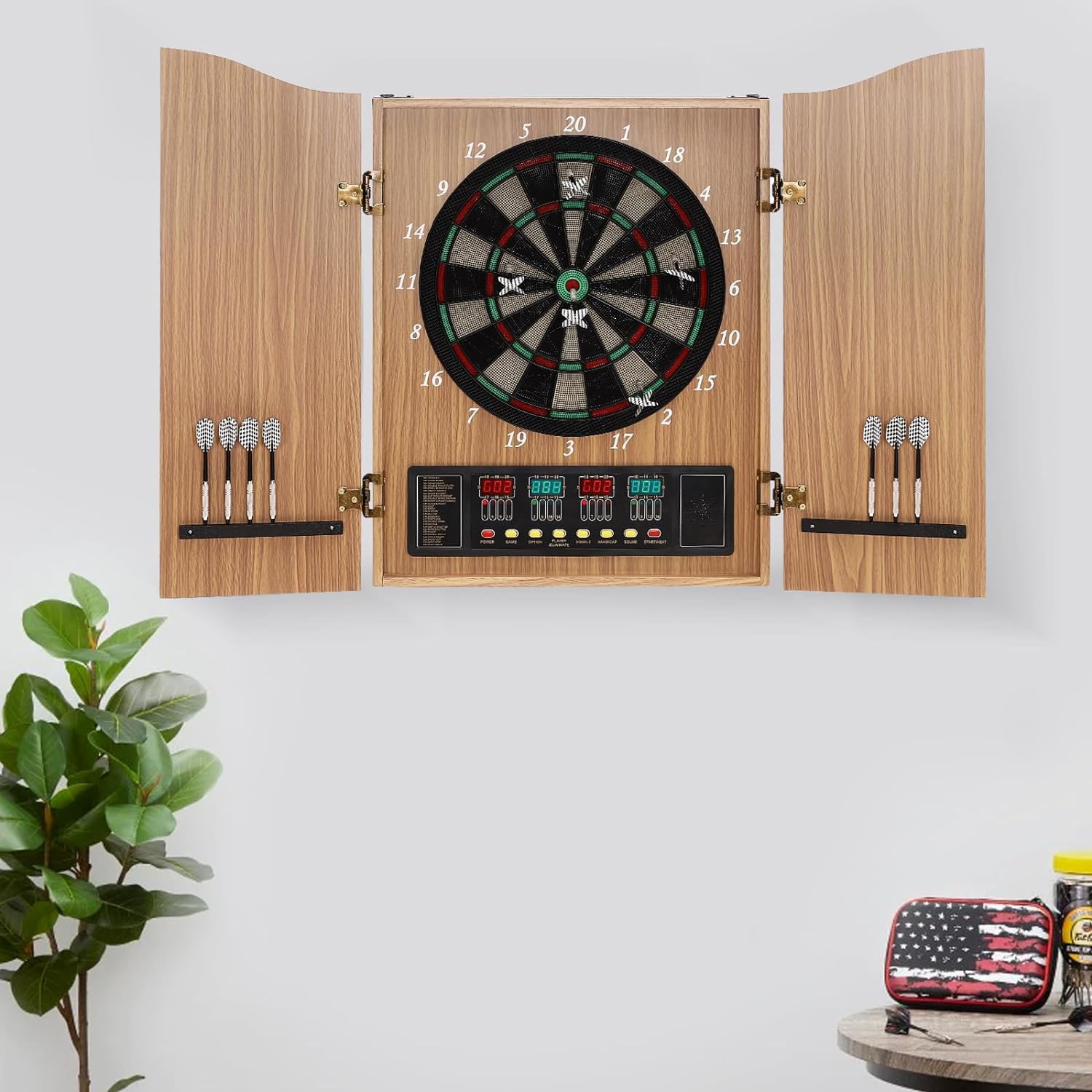 Anxyyds A Nxyyds Electronic Dartboard With Digital Scoreboard 27 Games 243 Variations Large Electronic Dartboard Cabinet Electronic Dart Board 40.15 X 24.4 Inches