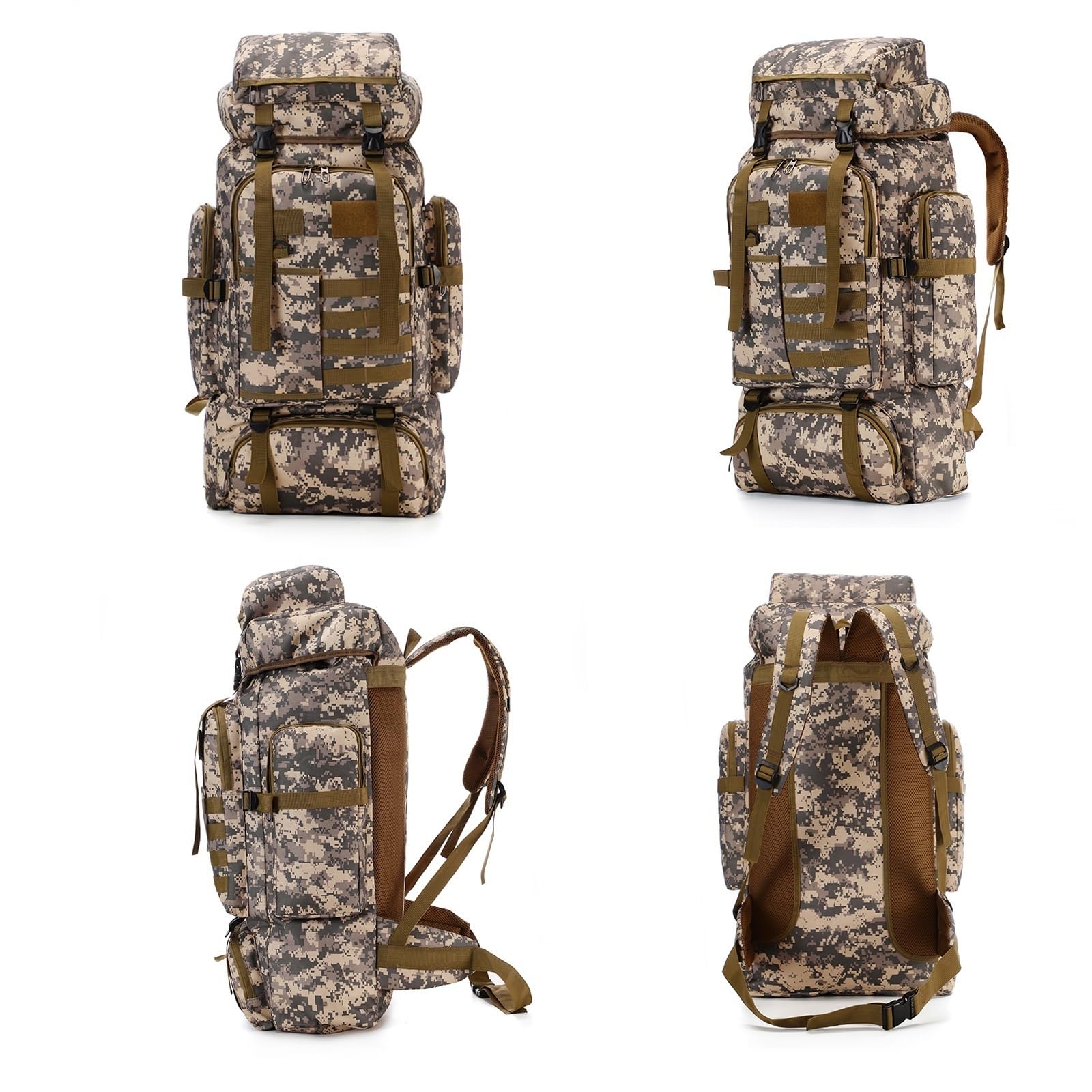 80LM Torba wspinaczkowa Climb Plecaki taktyczne Duży plecak na zewnątrz Piesze wycieczki Campingowe torby podróżne(Urban camouflage)