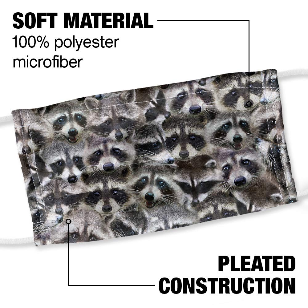Racoons 1-Ply Reusable Face Mask Covering, Unisex