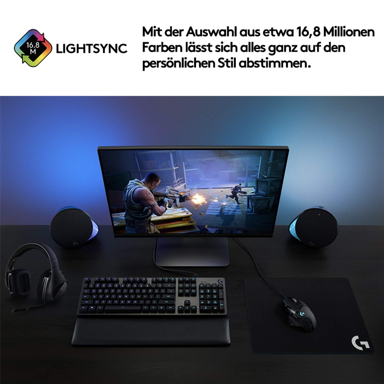 Logitech G G513 Klawiatura USB QWERTZ Niemiecki Węgiel