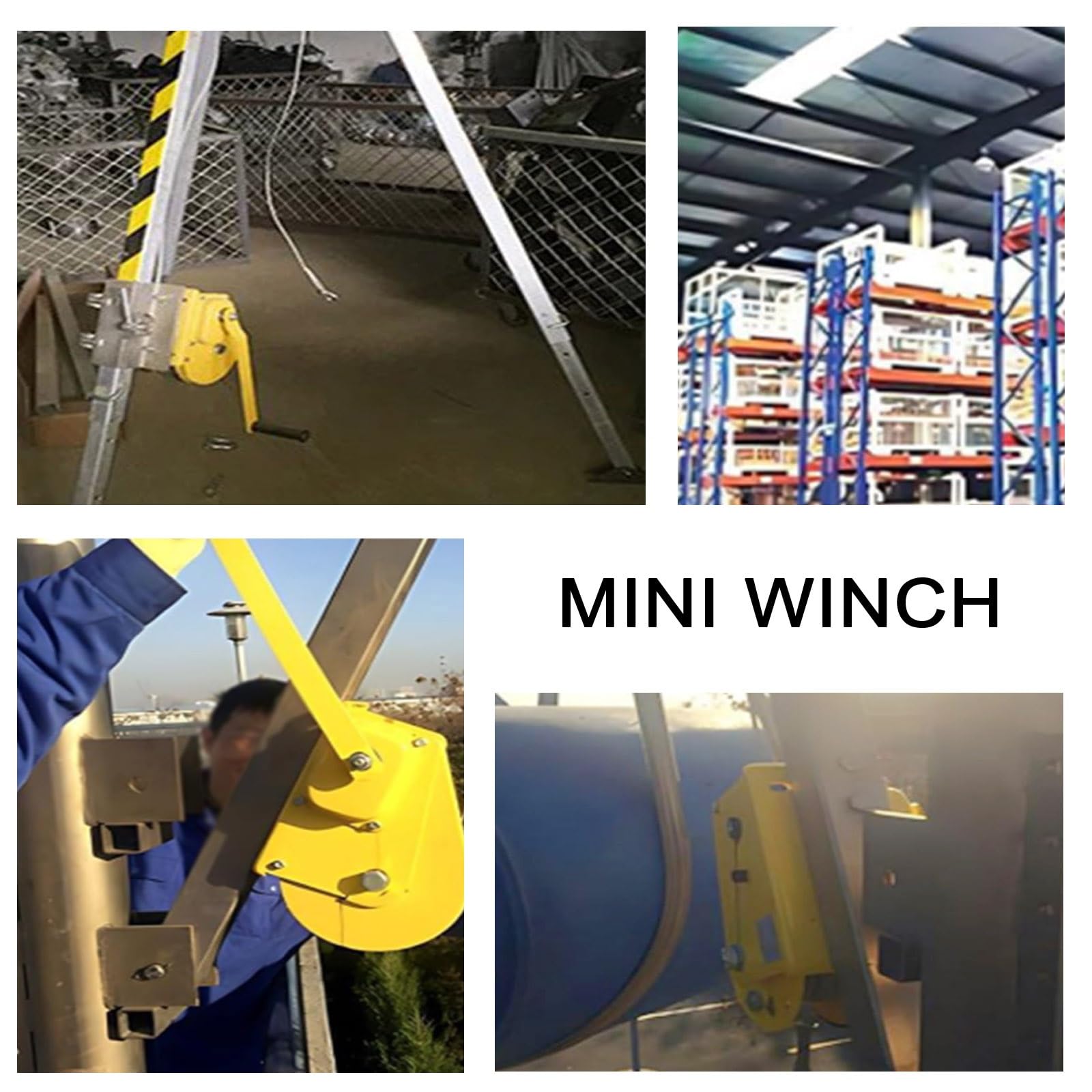 Handwinde Doppelsperre, Robust für Bootsanhänger mit Haken | Verzinktes Stahldrahtseil, Gummigriff, for Boote, Lkws, Anhänger, Werkstätten(1200LB/544KG,Bare-Metal)