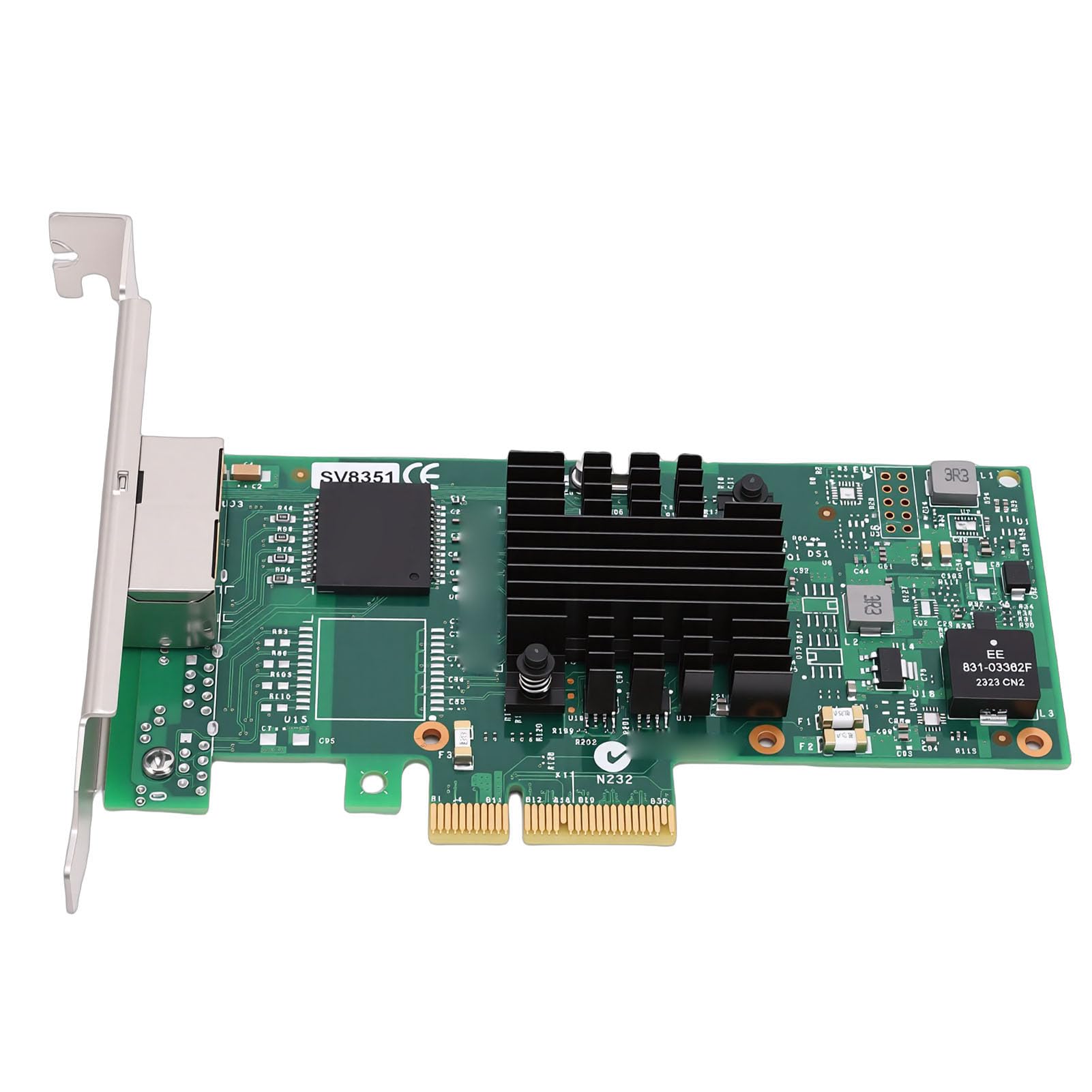 Ausla Scheda di Rete Gigabit NIC PCIe 2.0 X4 1Gb a 2 Porte con Doppie Porte RJ45 Controller I350AM2 Contatti Placcati in Oro per PC Server Workstation a Basso Profilo e Altezza Completa
