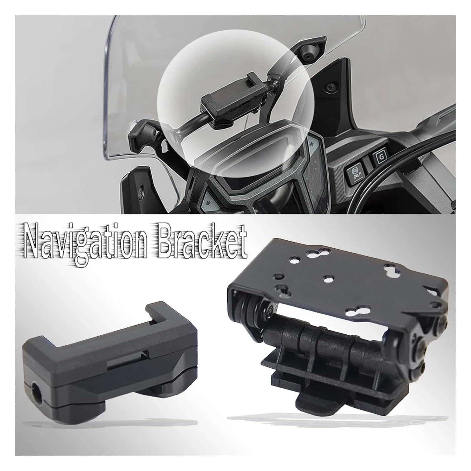 Per CB500X 2018-2020 10/12mm Accessori Moto Staffa Di Navigazione Supporto Per Smartphone Supporto GPS Nero Supporto Per Telefono Moto Navigazione GPS Staffa Bordo(A)