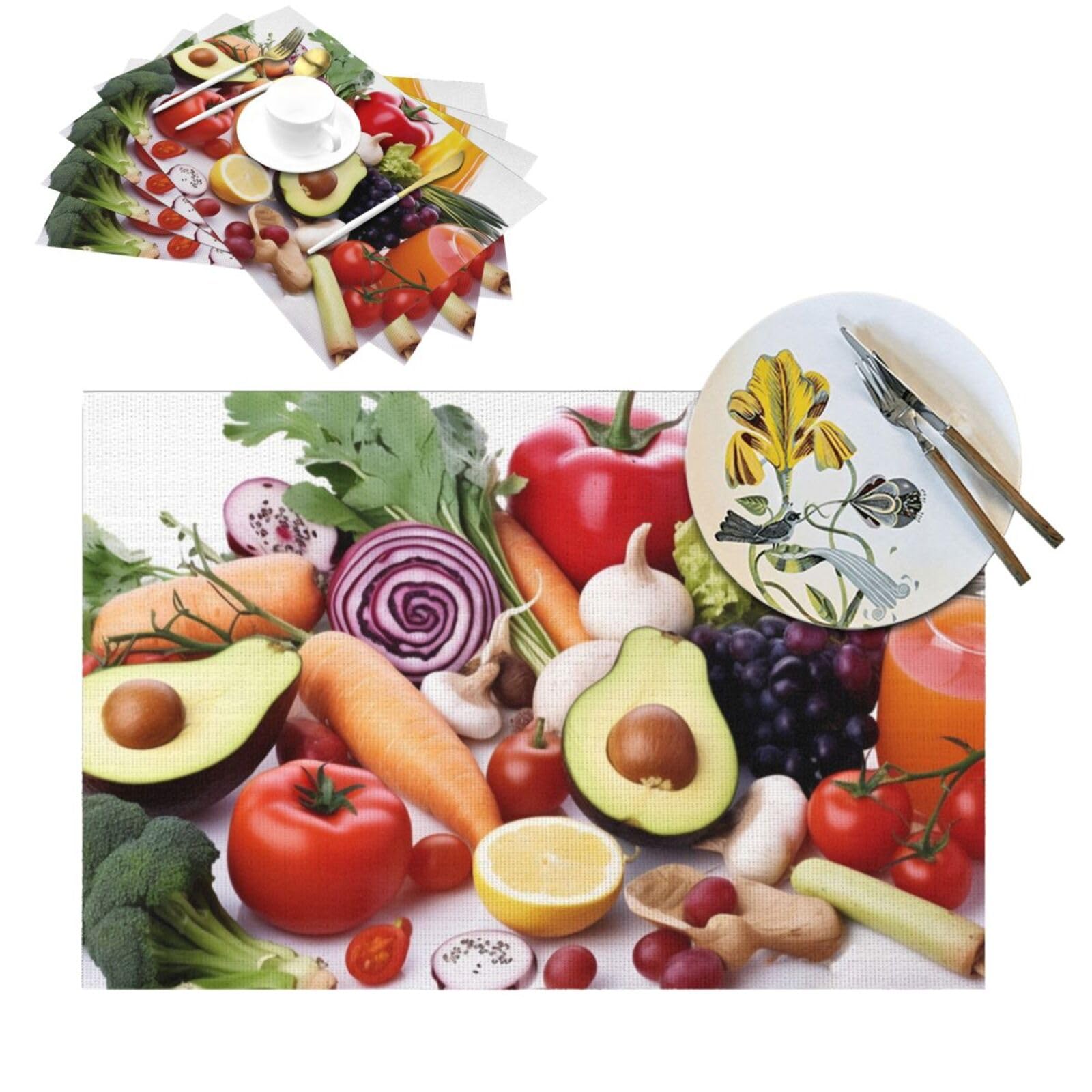 Sets de table en PVC 30x45 cm lavables et antidérapants pour table de cuisine