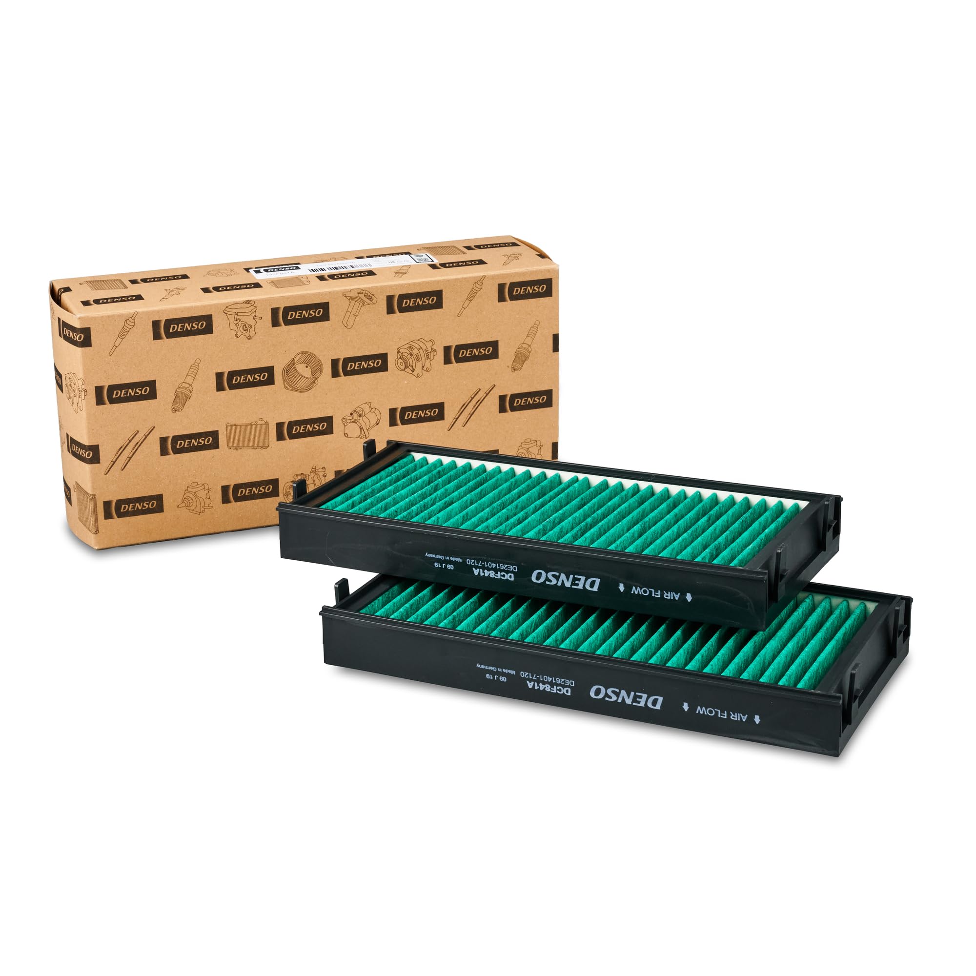 Filtro de habitáculo DENSO ClearAir+ (Referencia DCF841A) Filtración de 5 capas con protección antibacteriana, elimina hasta el 99% de bacterias y virus