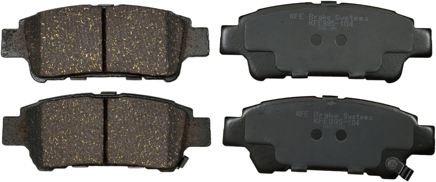 KFE KFE995-104 Ultra Quiet Advanced Premium Ceramic Brake Pad REAR Set Compatible With: 2004-2010 Toyota Sienna with Rear DISC Rotor ONLY - NO DRUM BRAKES -