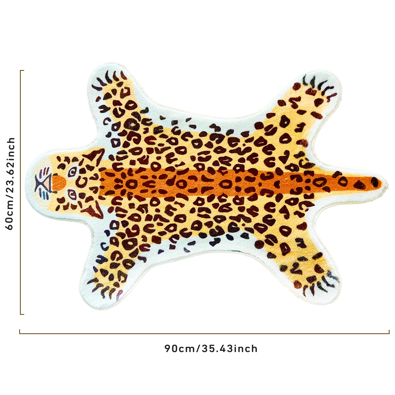 Tapis de Salle de Bain Tigre Antidérapant Lavable Doux