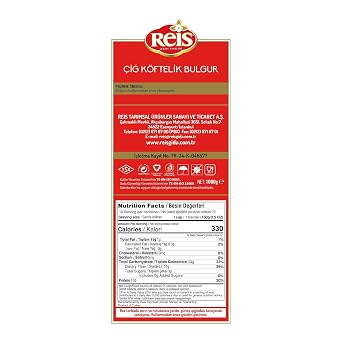 Reis Extra Fine Bulgur Wheat, Cereal Bag for Salad, Tabouleh, Meals, 2.2lbs | Stone Milled Whole Grain, Healthy Pantry Staples, Turkish Grocery Food, High Fiber & Protein, Non-GMO, Bulgar, Vegan, Halal