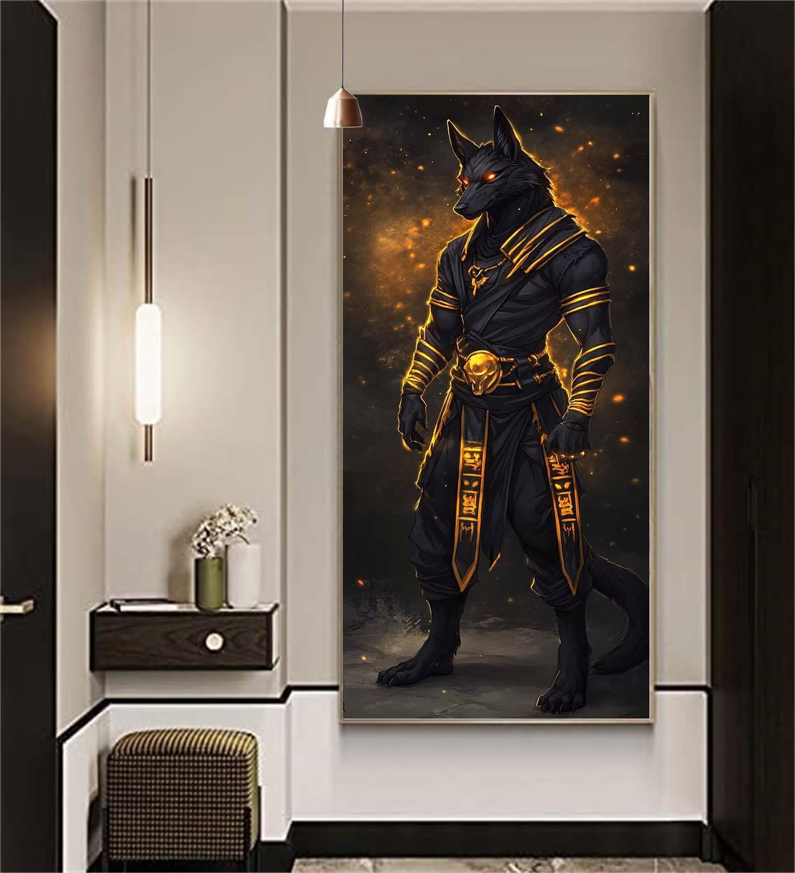 Diamond Painting Dieux Diamond Painting Adulte Anubis Diamant Painting Enfant,DIY Peinture Diamant Broderie Kit Complet Diamant Art Tableau Perle Decoration Maison Idee Cadeau Femme 70x200cm Z1171