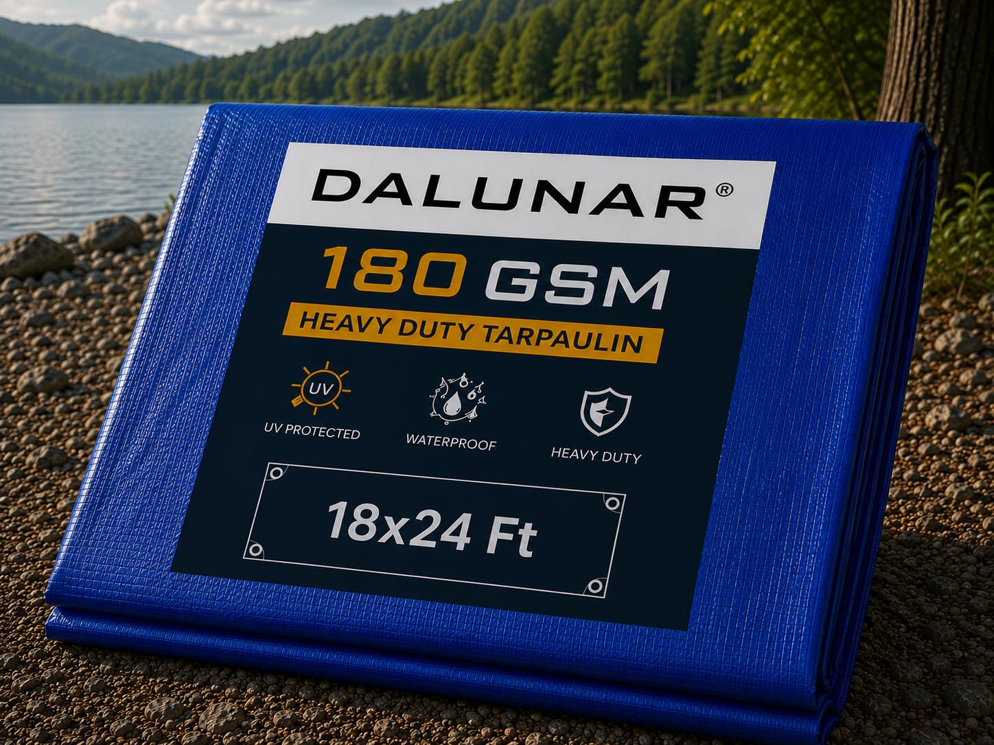 DALUNAR Waterproof Tarpaulin Sheet 9x12 fit 180 GSM, HDPE UV Treated, Heavy Duty, Multipurpose Cover for Sun, Rain & Roof Protection — Amazon image 9